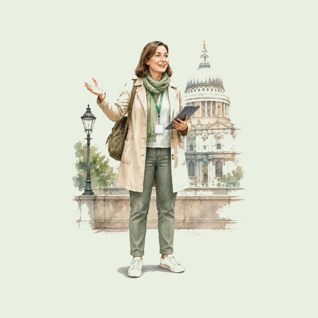 Blue Badge Guide (Qualified tour) HRHeaven role illustration for Travel & Tourism employment contract pages
