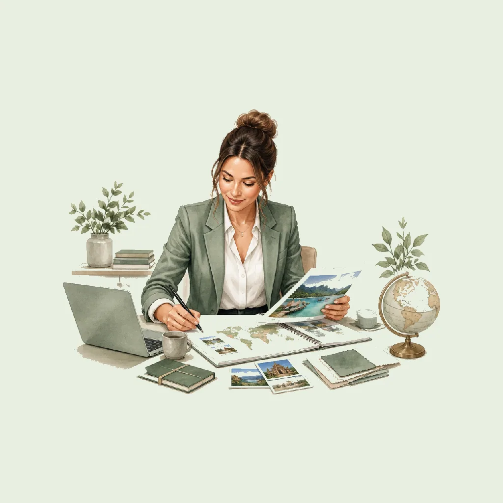 Luxury Travel Designer (Tailor made) HRHeaven role illustration for Travel & Tourism employment contract pages