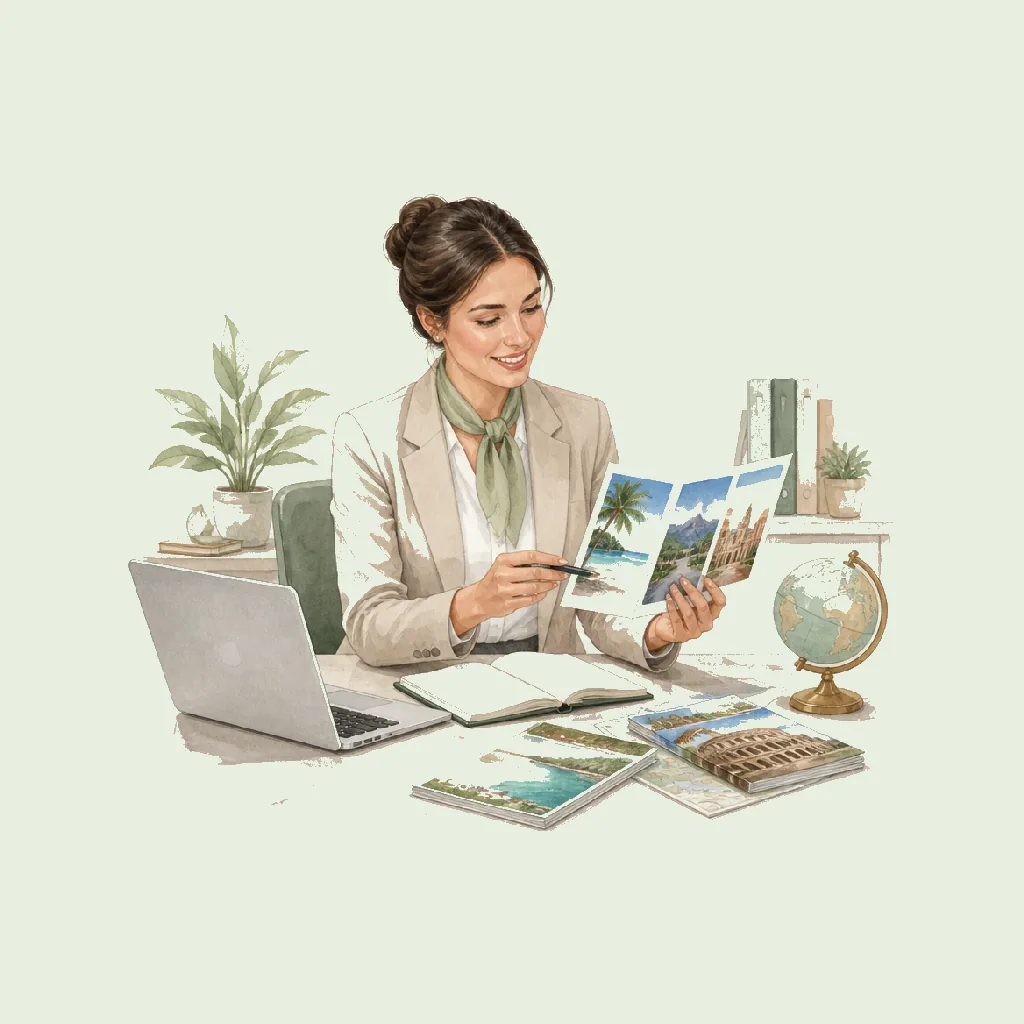 Travel Agent (Retail) HRHeaven role illustration for Travel & Tourism employment contract pages