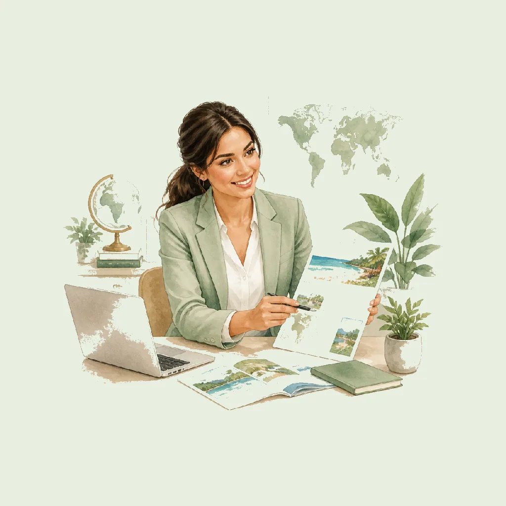 Travel Consultant (Sales) HRHeaven role illustration for Travel & Tourism employment contract pages