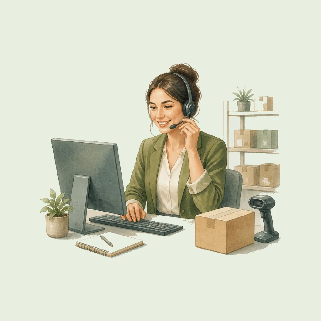 Customer Service Advisor HRHeaven role illustration for Wholesale & Retail employment contract pages