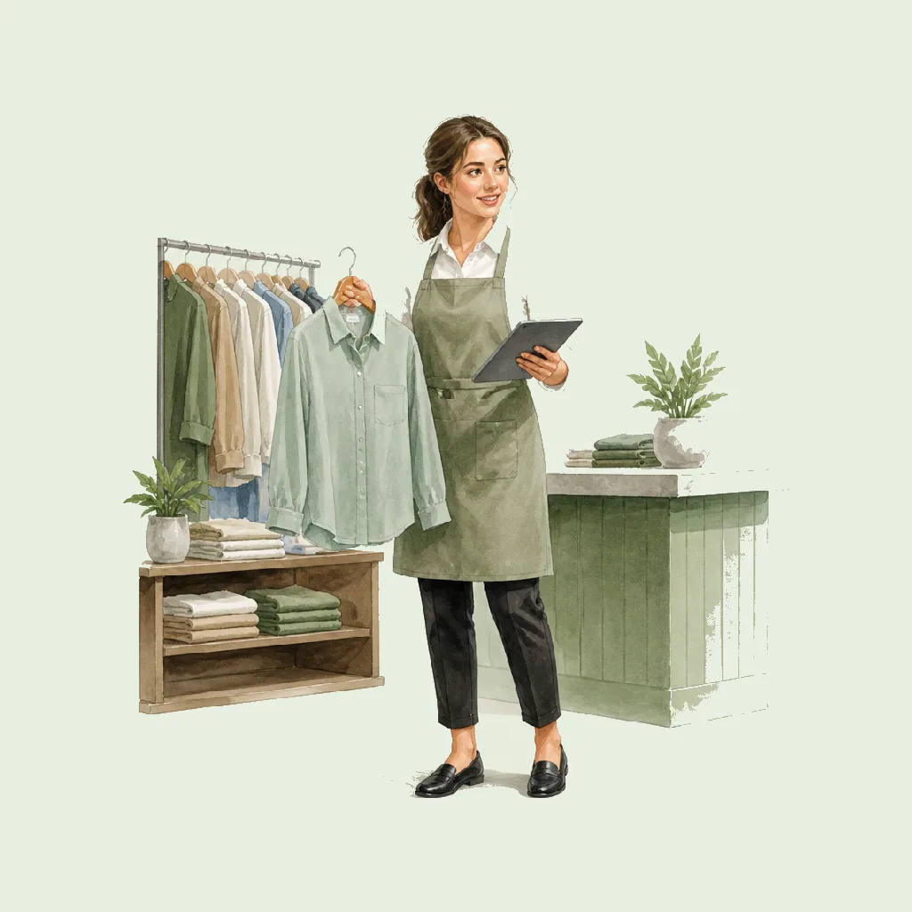 Sales Assistant HRHeaven role illustration for Wholesale & Retail employment contract pages
